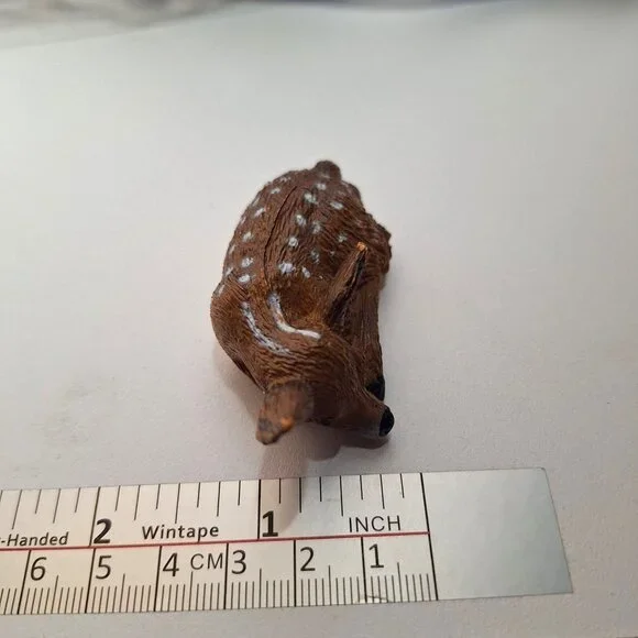 AAA White Tailed Deer Fawn 2.5" Miniature Figurine Animal Brown PVC Baby - Picture 7 of 11